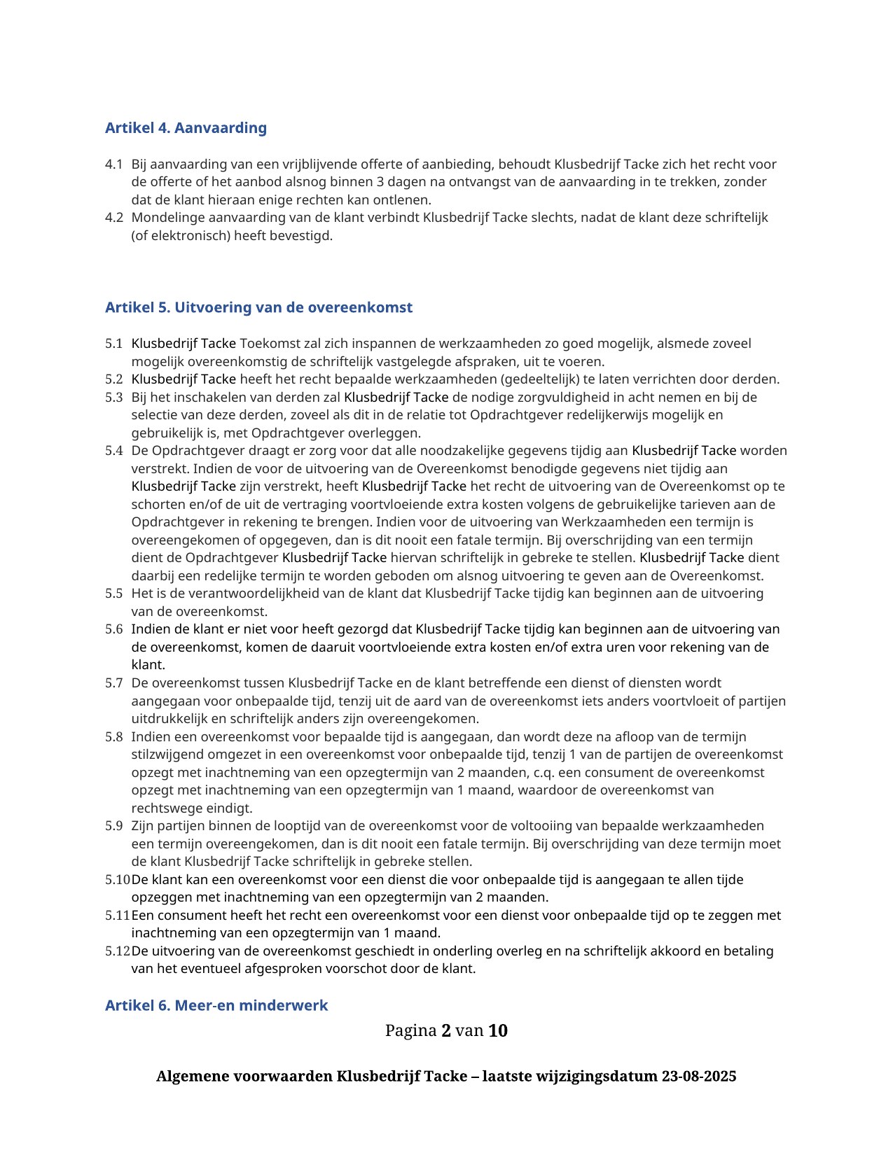 Algemene voorwaarden — pagina 2 van 10