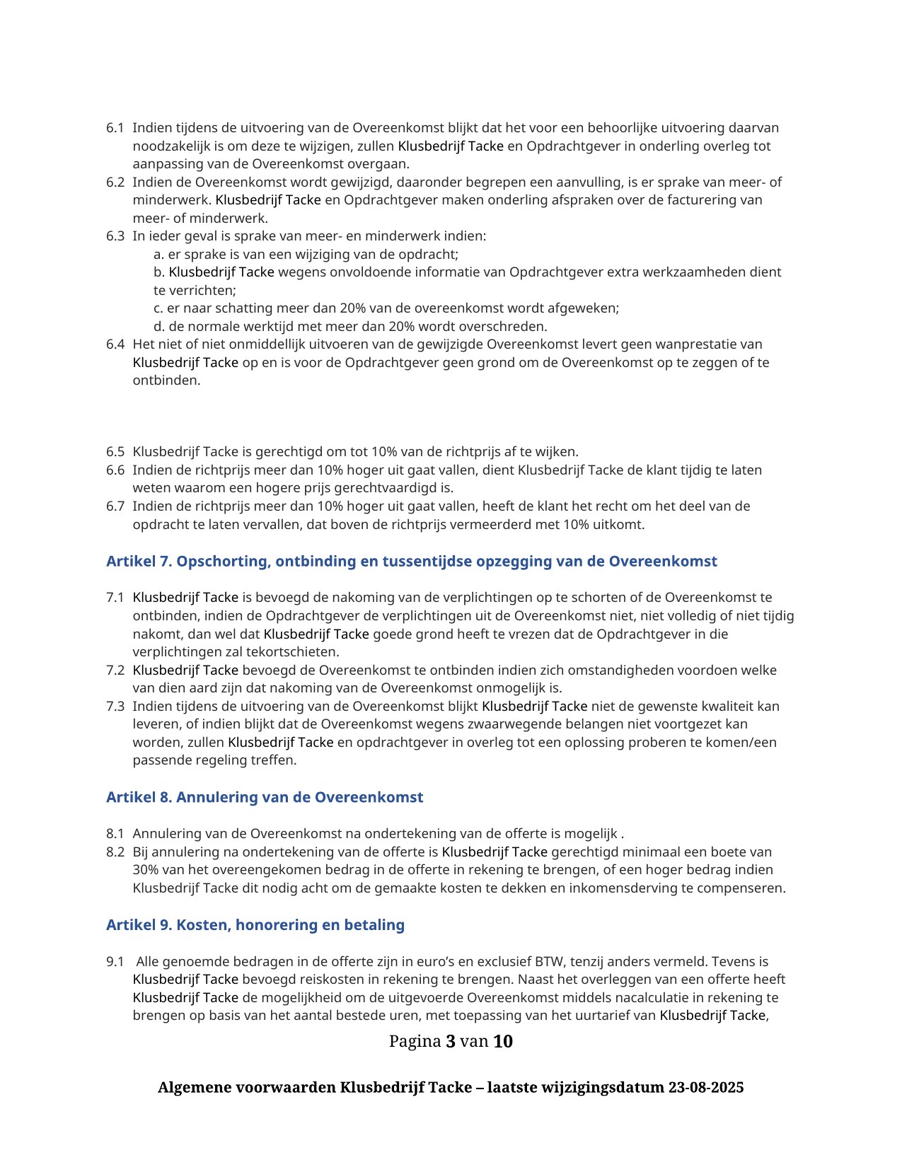 Algemene voorwaarden — pagina 3 van 10