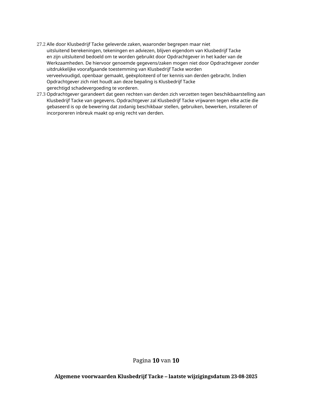 Algemene voorwaarden — pagina 10 van 10